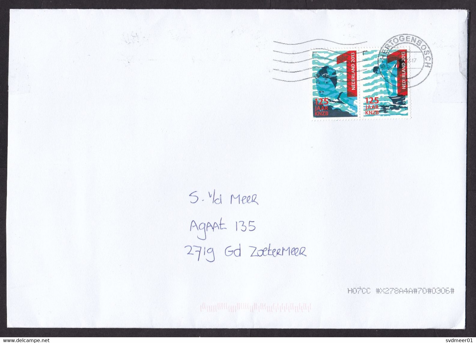 Netherlands: Cover, 2022, 2 Stamps, Swimming, Swimmer, Water Sports (traces Of Use) - Brieven En Documenten