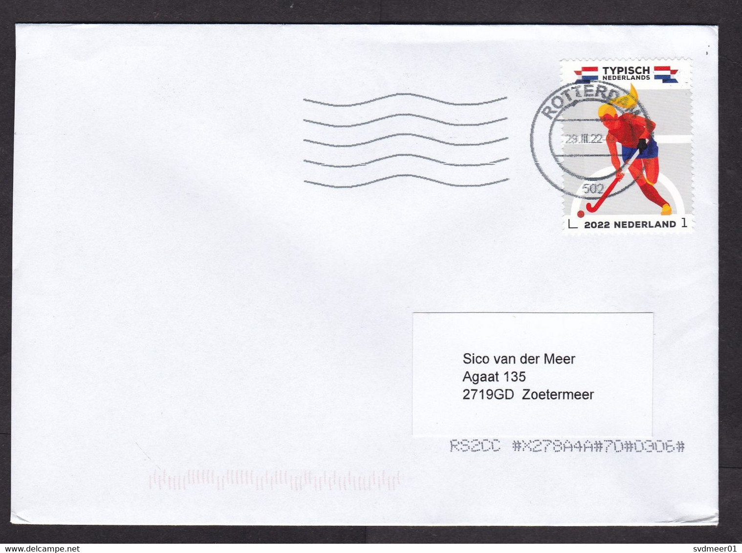 Netherlands: Cover, 2022, 1 Stamp, Women Hockey, Female Ball Sports, Woman, Hockey Player (traces Of Use) - Covers & Documents