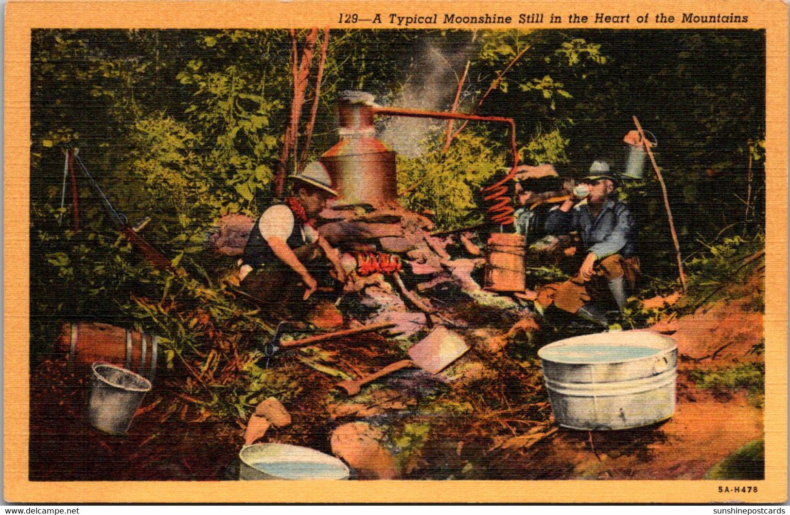 North Carolina Typical Moonshine Still In The Heart Of The Mountains Curteich - Asheville