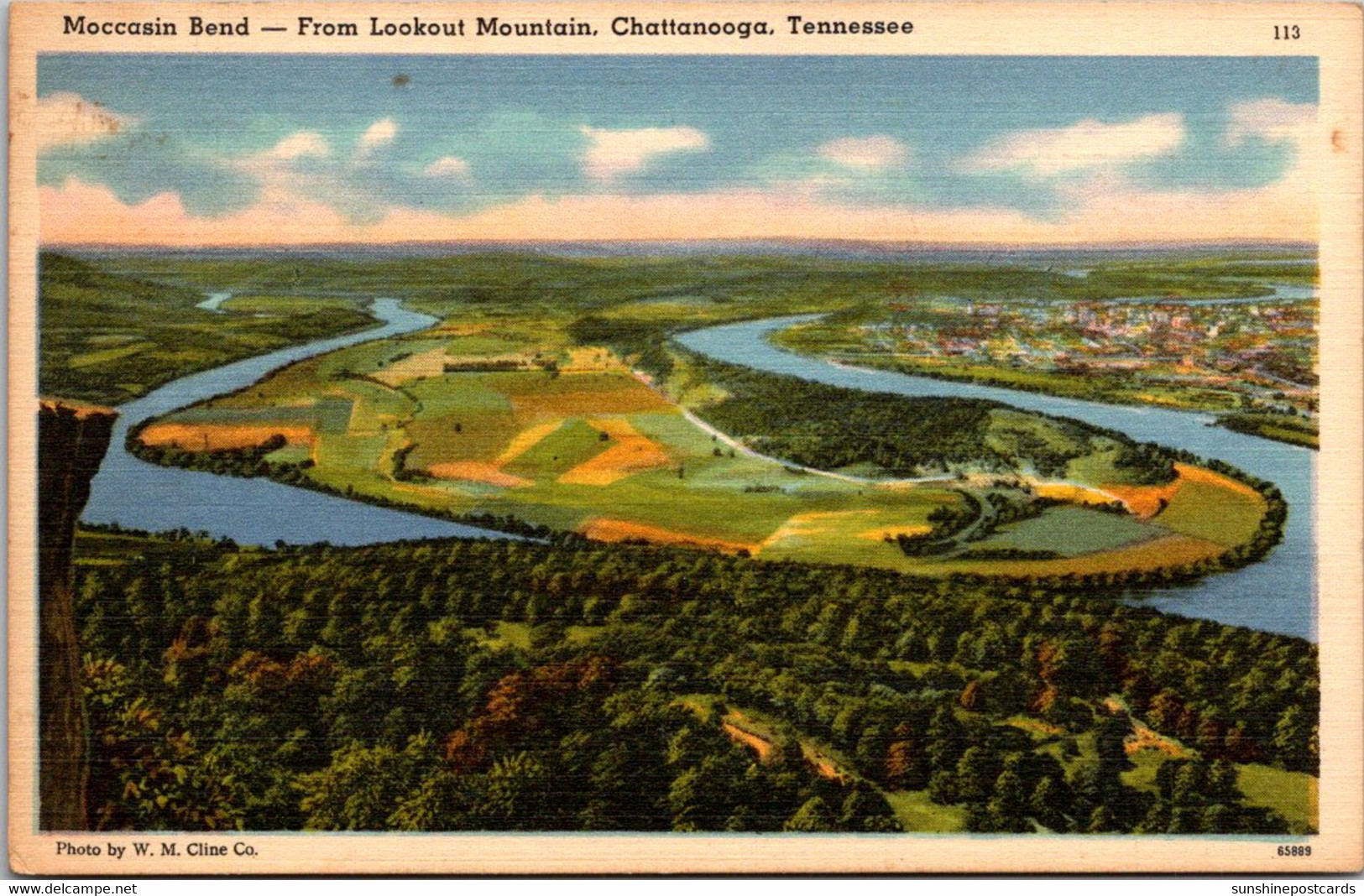 Tennessee Chattanooga Moccasin Bend From Lookout Mountain 1955 - Chattanooga