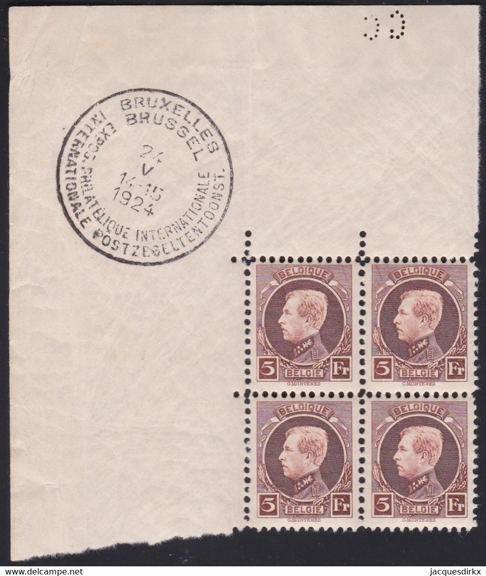 Belgie   .    OBP  .   218   Blok 4 Zegels   .    **     .    Postfris    .   /   .   Neuf Avec Gomme Et SANS Charnière - 1921-1925 Montenez Pequeño