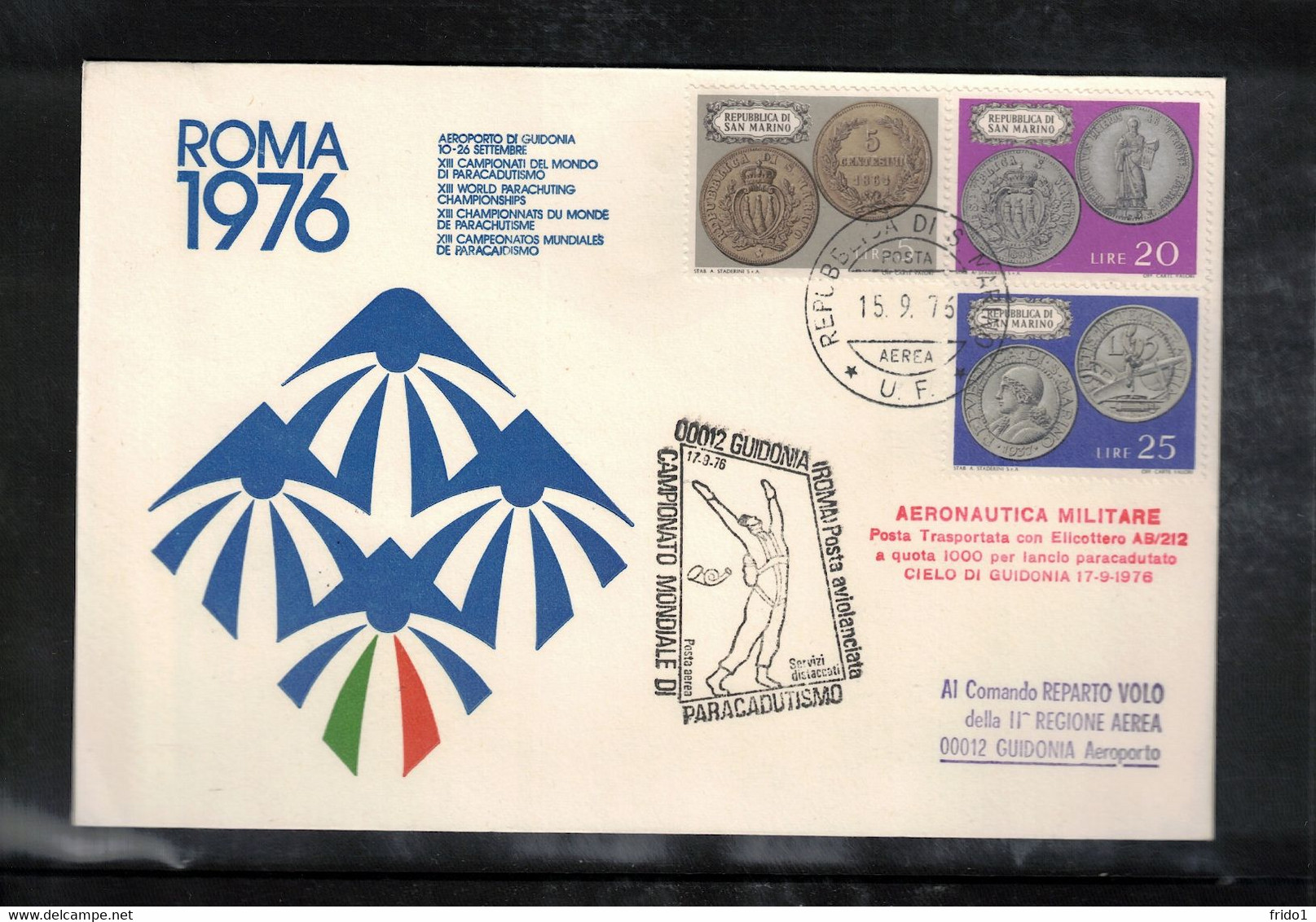 San Marino 1976 Parachutting Interesting Cover - Paracaidismo