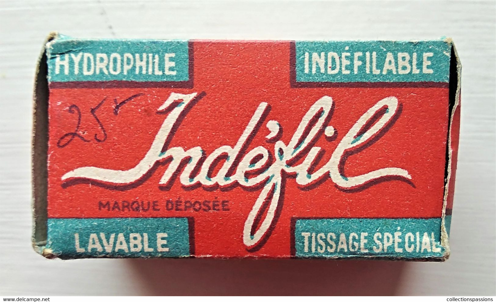 - Ancienne Boite En Carton - Bande De Gaze Hydrophile " Indéfil "- Objet De Collection - Pharmacie - - Matériel Médical & Dentaire