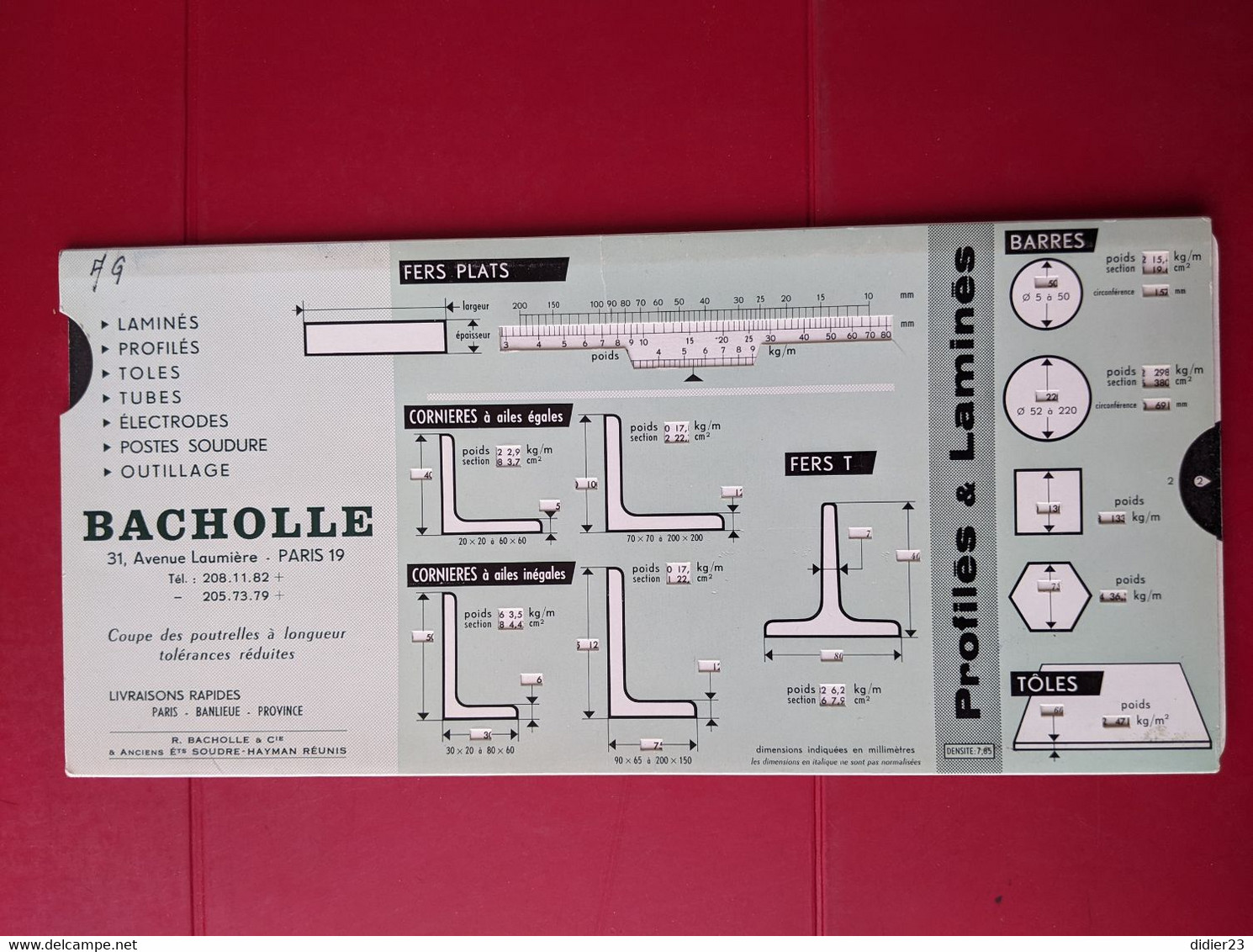 BACHOLLE PRODUIT METALLURGIQUES COUPES DE POUTRELLES A LONGUEUR TOLERANCES REDUITES  PROFILES LAMINES - Otros & Sin Clasificación