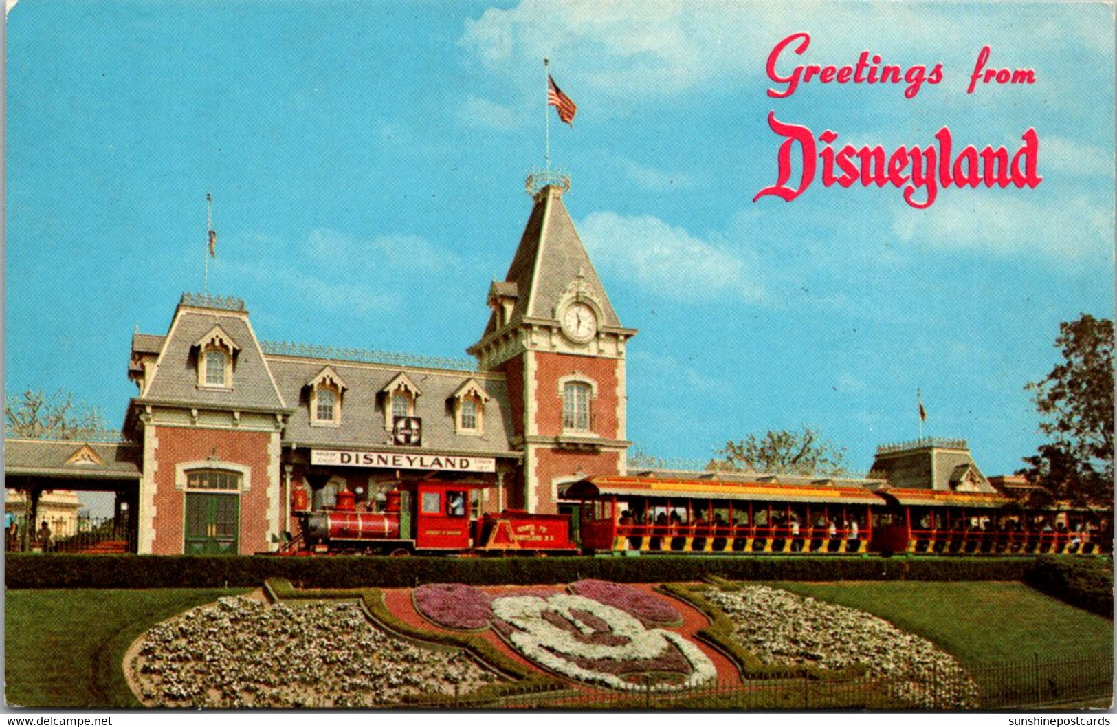 California Anaheim Greetings Showing Passenger Train At Depot - Anaheim