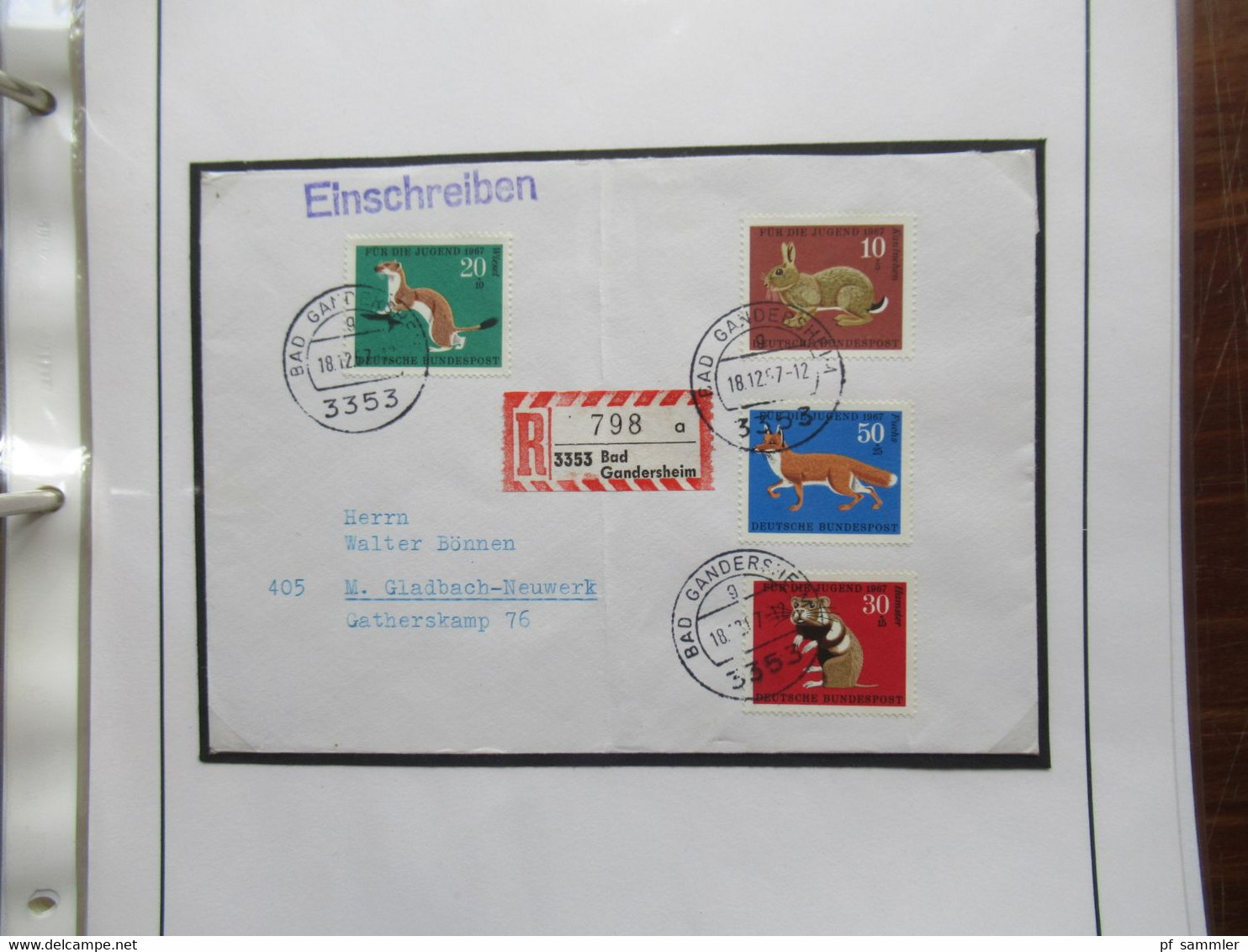 BRD / BUND Sammlung gestempelte Marken und die jeweiligen Belege im dicken Ordner /  Stöberposten! 1965 - 1968