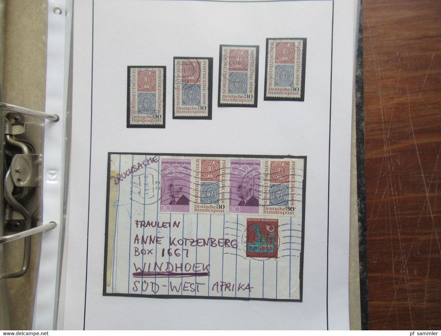 BRD / BUND Sammlung gestempelte Marken und die jeweiligen Belege im dicken Ordner /  Stöberposten! 1965 - 1968
