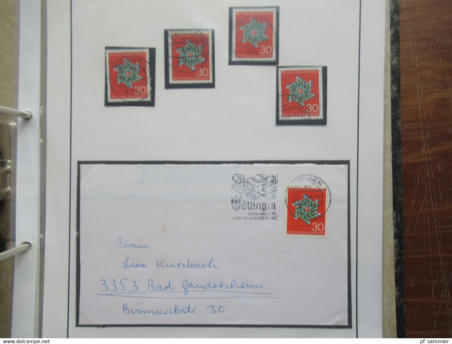 BRD / BUND Sammlung gestempelte Marken und die jeweiligen Belege im dicken Ordner /  Stöberposten! 1965 - 1968