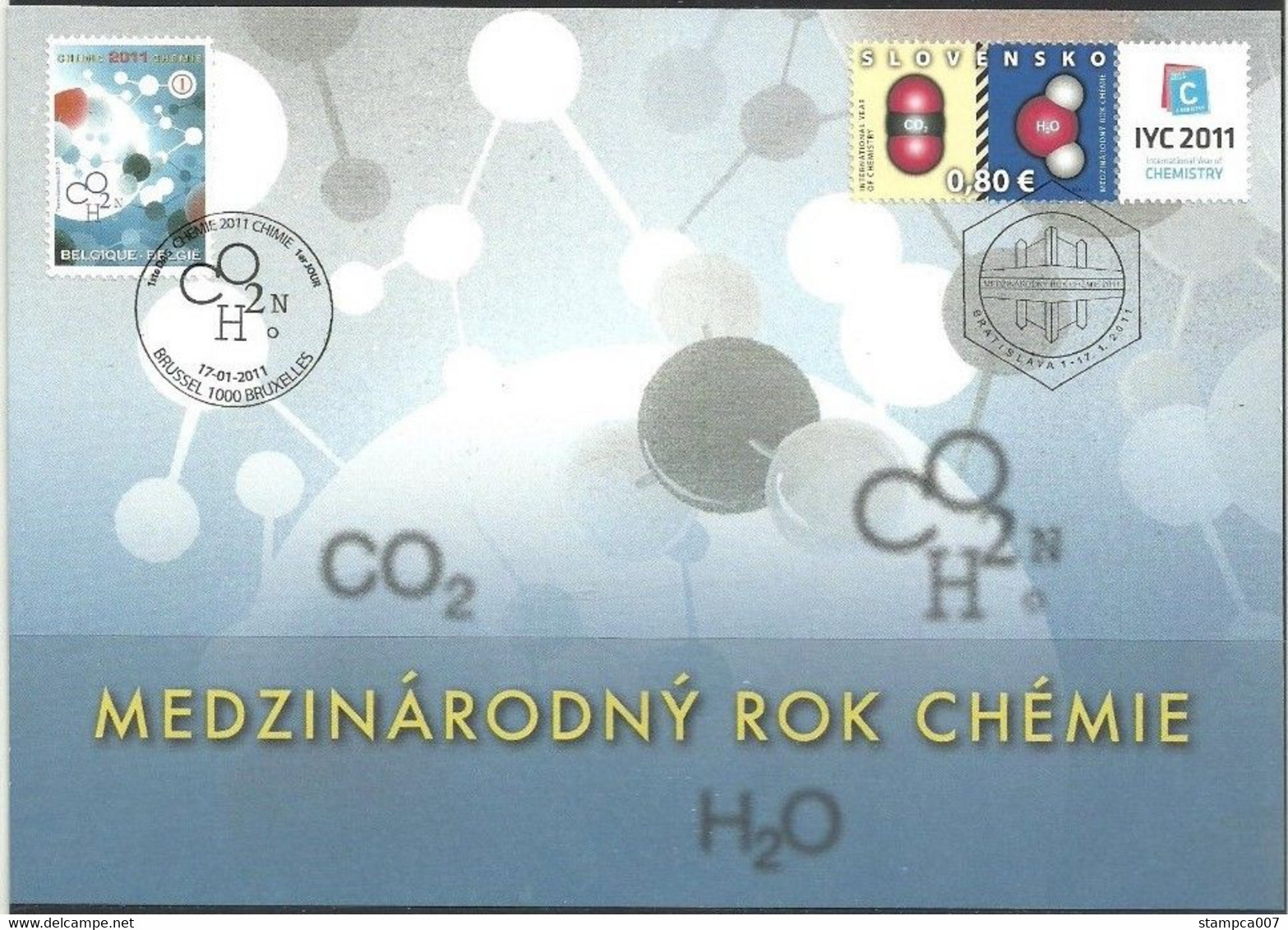 OCB Nr 4096HK Chemie Chimie  Slovensko Herdenkingskaart Carte Souvenir - Brieven En Documenten