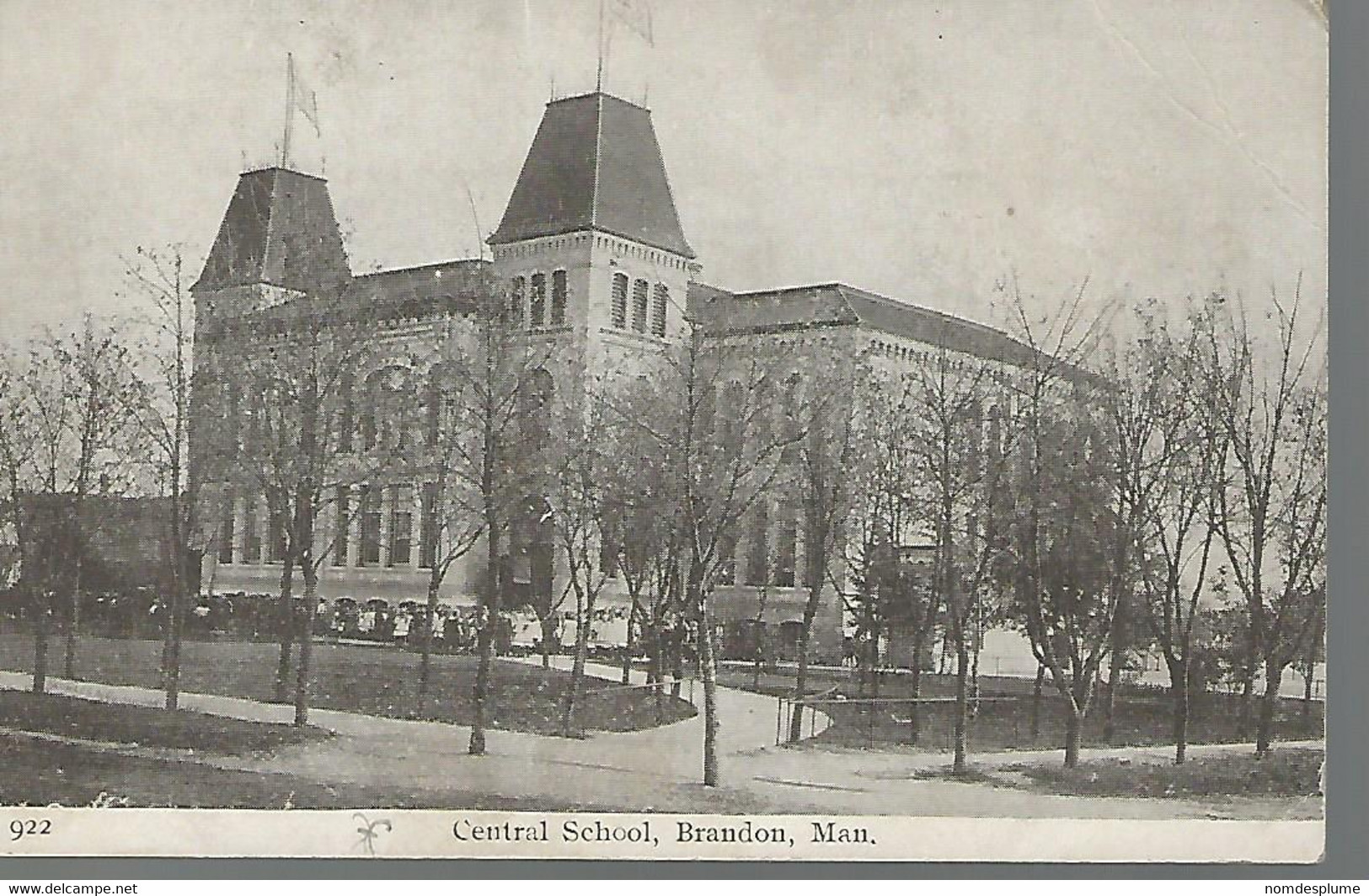 59137 ) Manitoba Brandon Central School  Undivided Back - Brandon