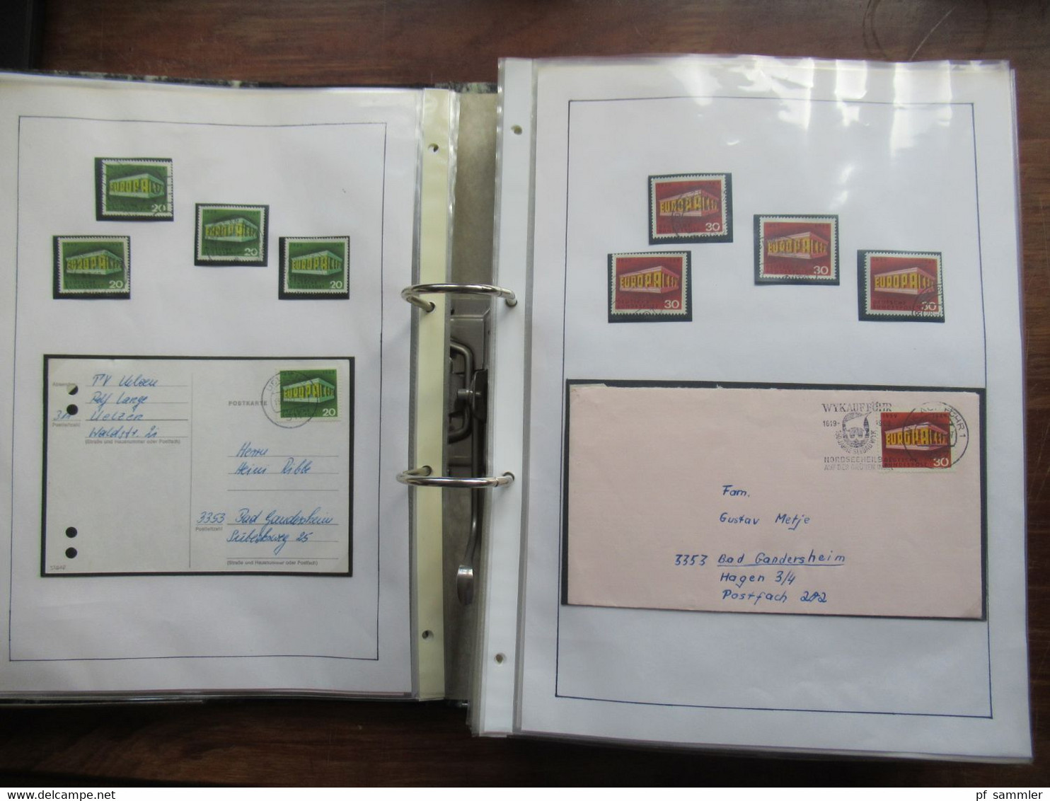 BRD / BUND Sammlung gestempelte Marken und die jeweiligen Belege im dicken Ordner /  Stöberposten! 1969 - 1970