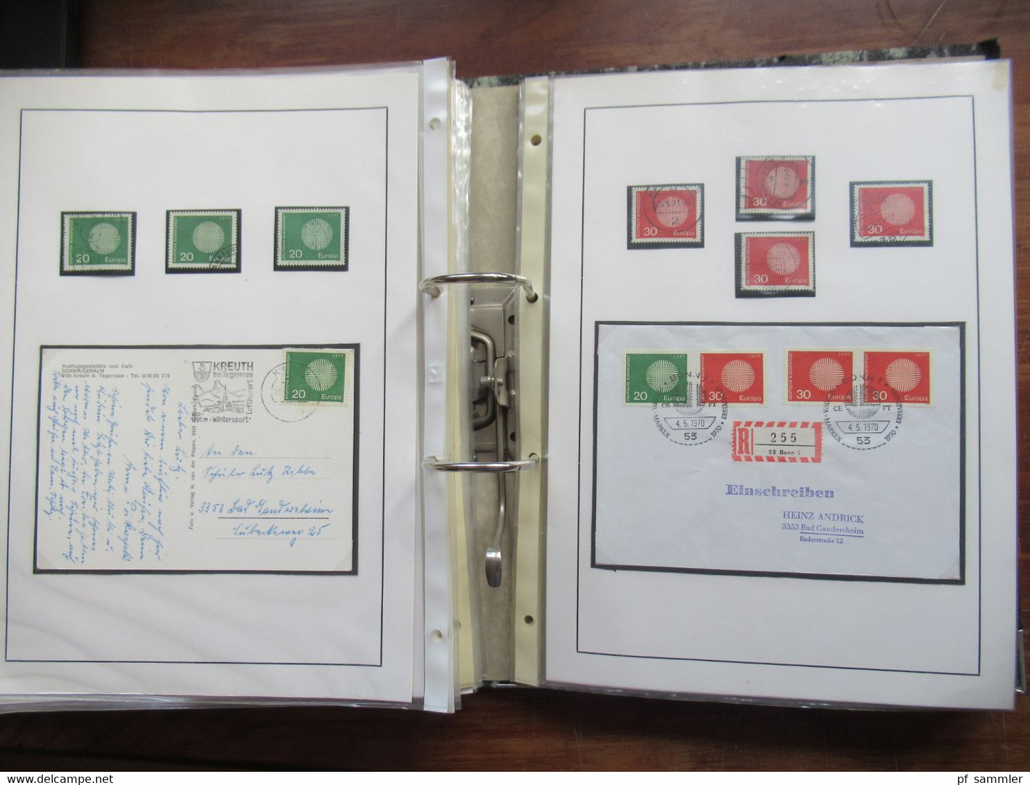 BRD / BUND Sammlung gestempelte Marken und die jeweiligen Belege im dicken Ordner /  Stöberposten! 1969 - 1970