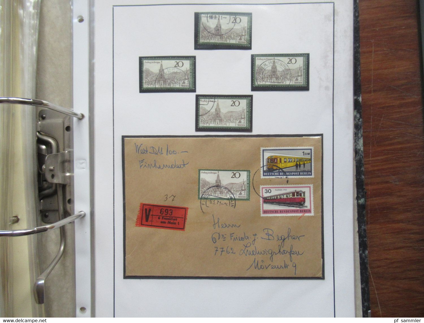 BRD / BUND Sammlung gestempelte Marken und die jeweiligen Belege im dicken Ordner /  Stöberposten! 1969 - 1970