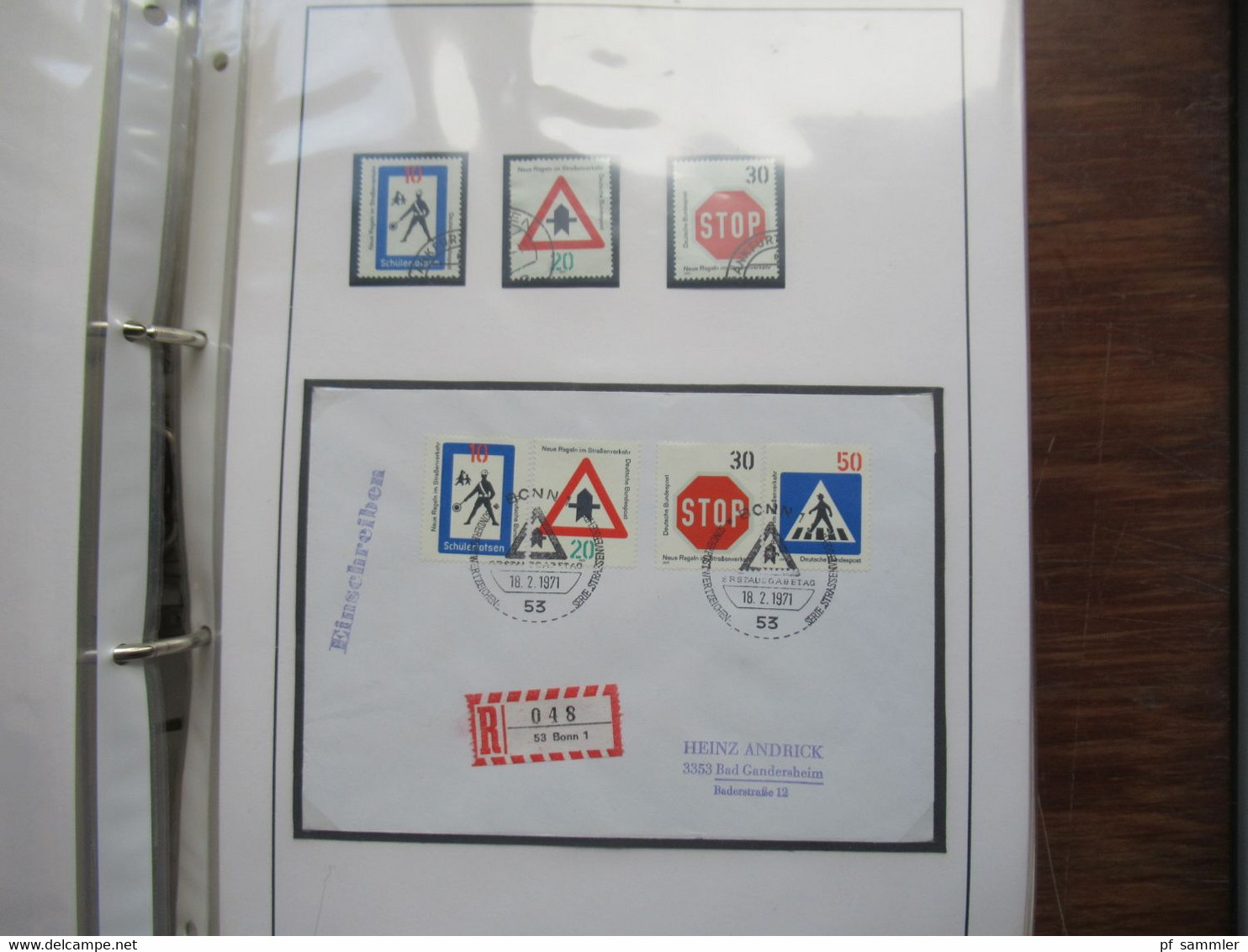 BRD / BUND Sammlung gestempelte Marken und die jeweiligen Belege im dicken Ordner /  Stöberposten! 1971 - 1972