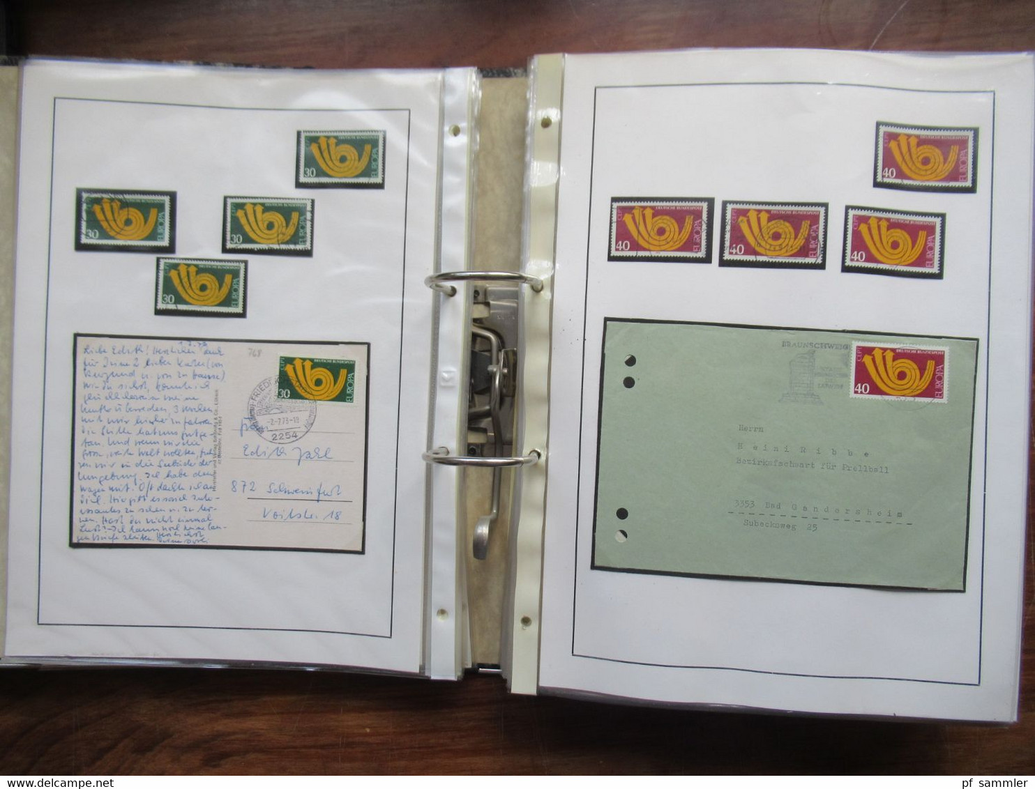 BRD / BUND Sammlung gestempelte Marken und die jeweiligen Belege im dicken Ordner /  Stöberposten! 1973 - 1974