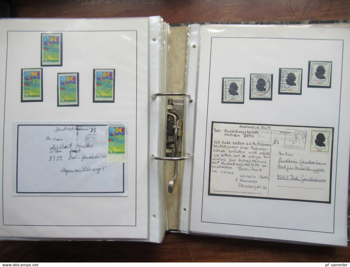 BRD / BUND Sammlung gestempelte Marken und die jeweiligen Belege im dicken Ordner /  Stöberposten! 1973 - 1974