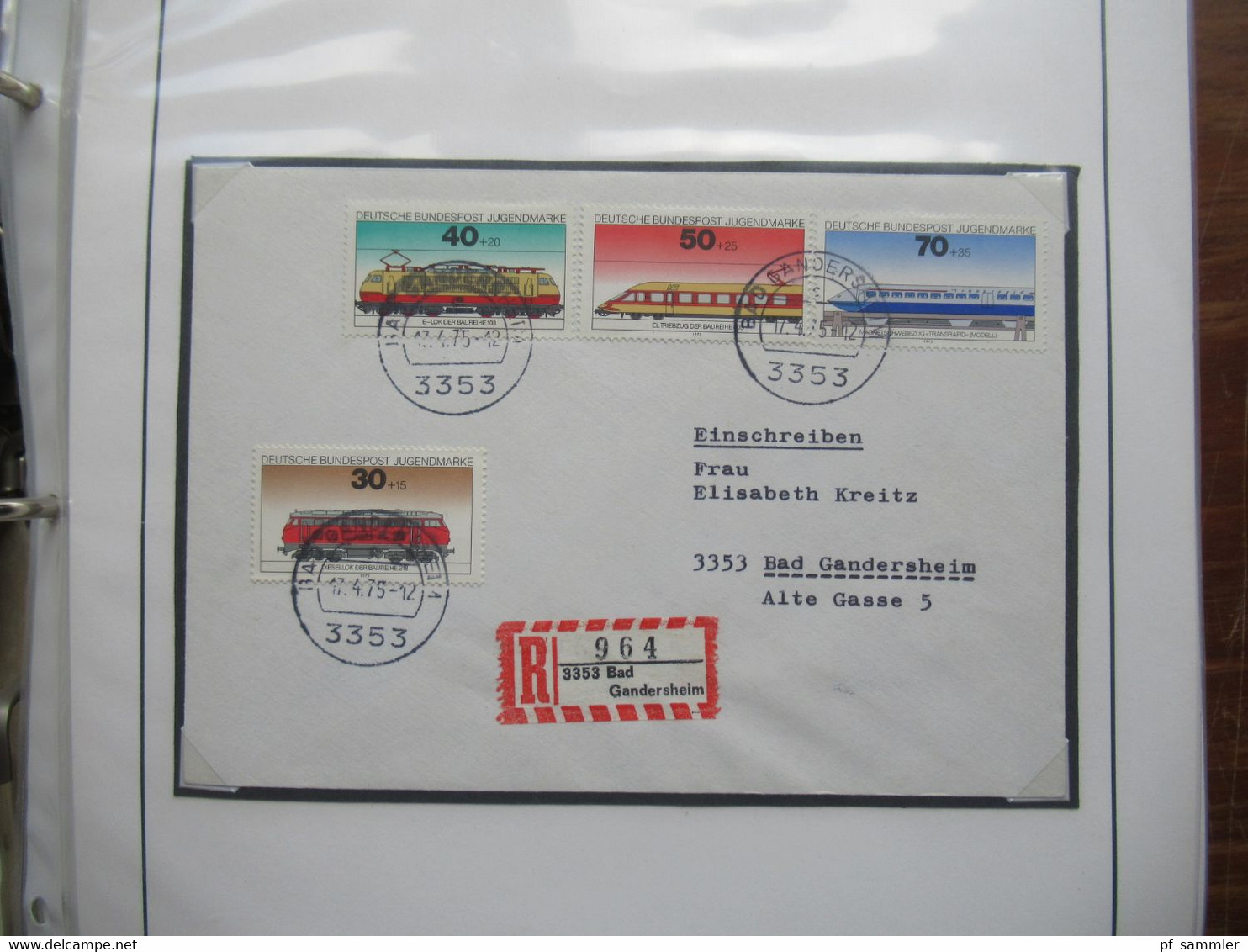 BRD / BUND Sammlung gestempelte Marken und die jeweiligen Belege im dicken Ordner /  Stöberposten! 1975 - 1976