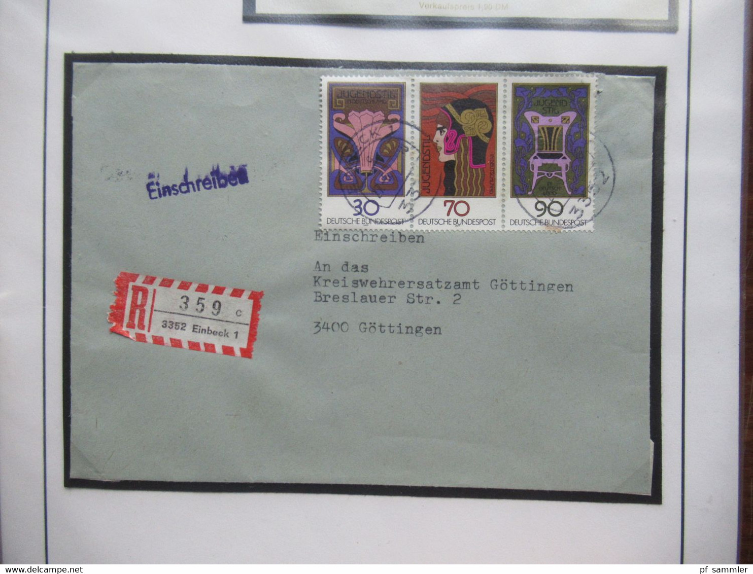 BRD / BUND Sammlung gestempelte Marken und die jeweiligen Belege im dicken Ordner /  Stöberposten! 1977