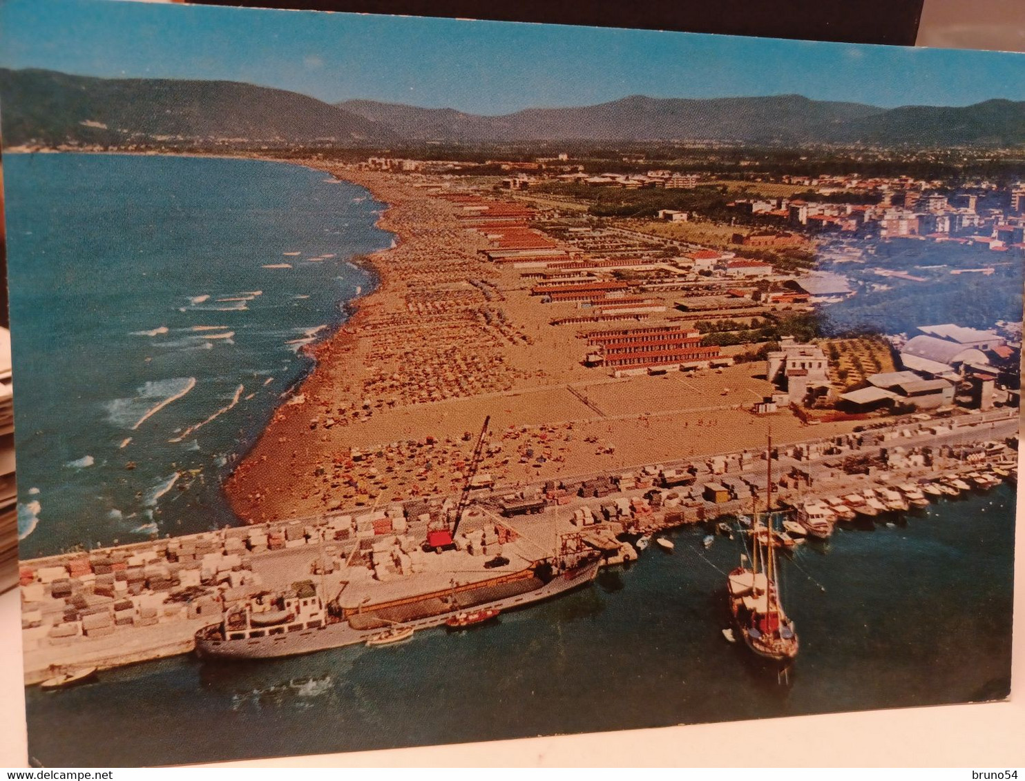 Cartolina Marina Di Carrara Dall'aereo , Spiaggia, Porto 1972 - Carrara