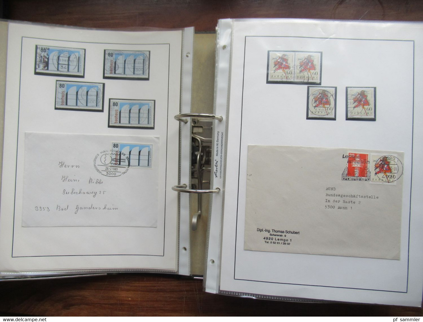 BRD / BUND Sammlung gestempelte Marken und die jeweiligen Belege im dicken Ordner /  Stöberposten! 1983 - 1984