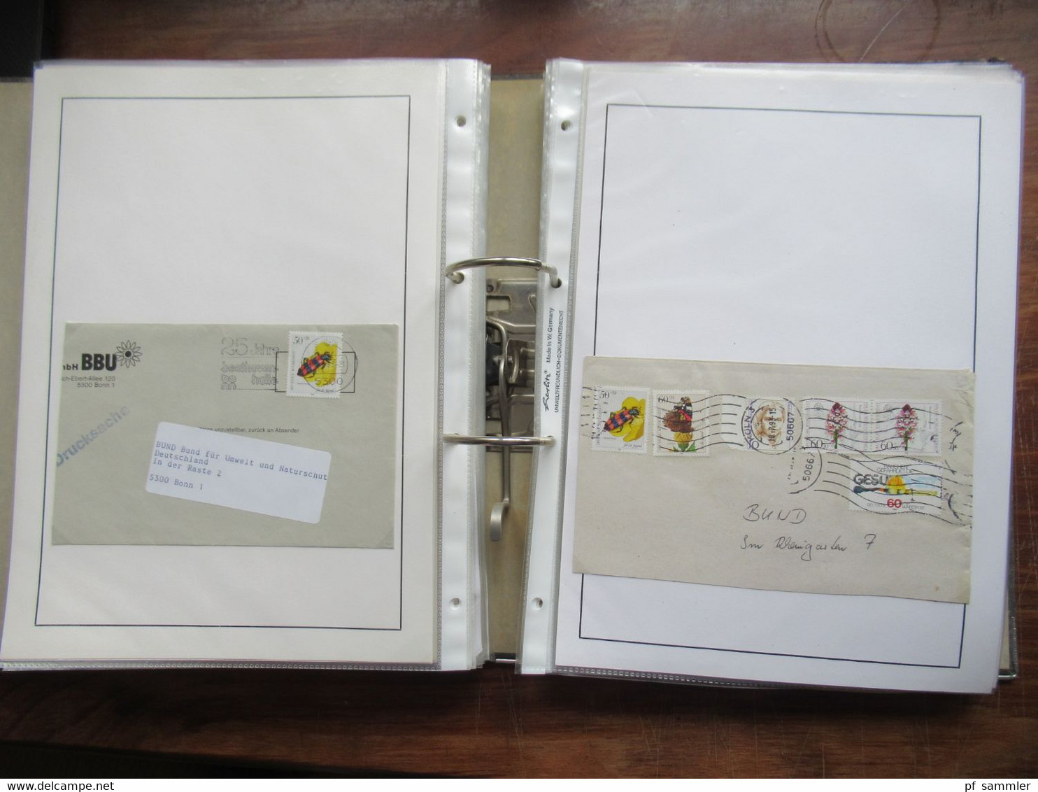 BRD / BUND Sammlung gestempelte Marken und die jeweiligen Belege im dicken Ordner /  Stöberposten! 1983 - 1984