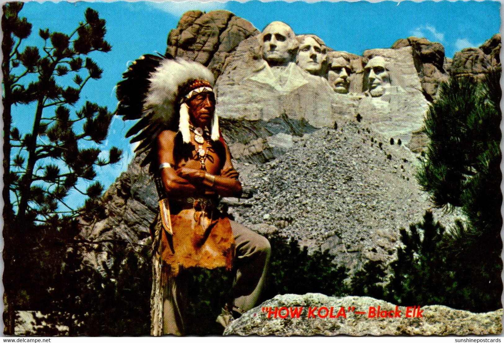 South Dakota Black Hills Mount Rushmore And Sioux Indian Warrior Black Elk 1976 - Mount Rushmore