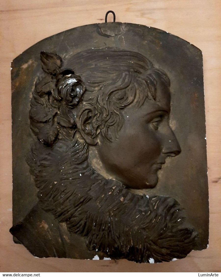 "Nobile Donna" 1890 Gesso Bassorilievo Patina Bronzo - Chalk Bas Relief Patinated Bronze - Steen & Marmer
