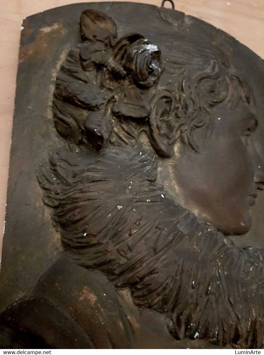 "Nobile Donna" 1890 Gesso Bassorilievo Patina Bronzo - Chalk Bas Relief Patinated Bronze - Steen & Marmer
