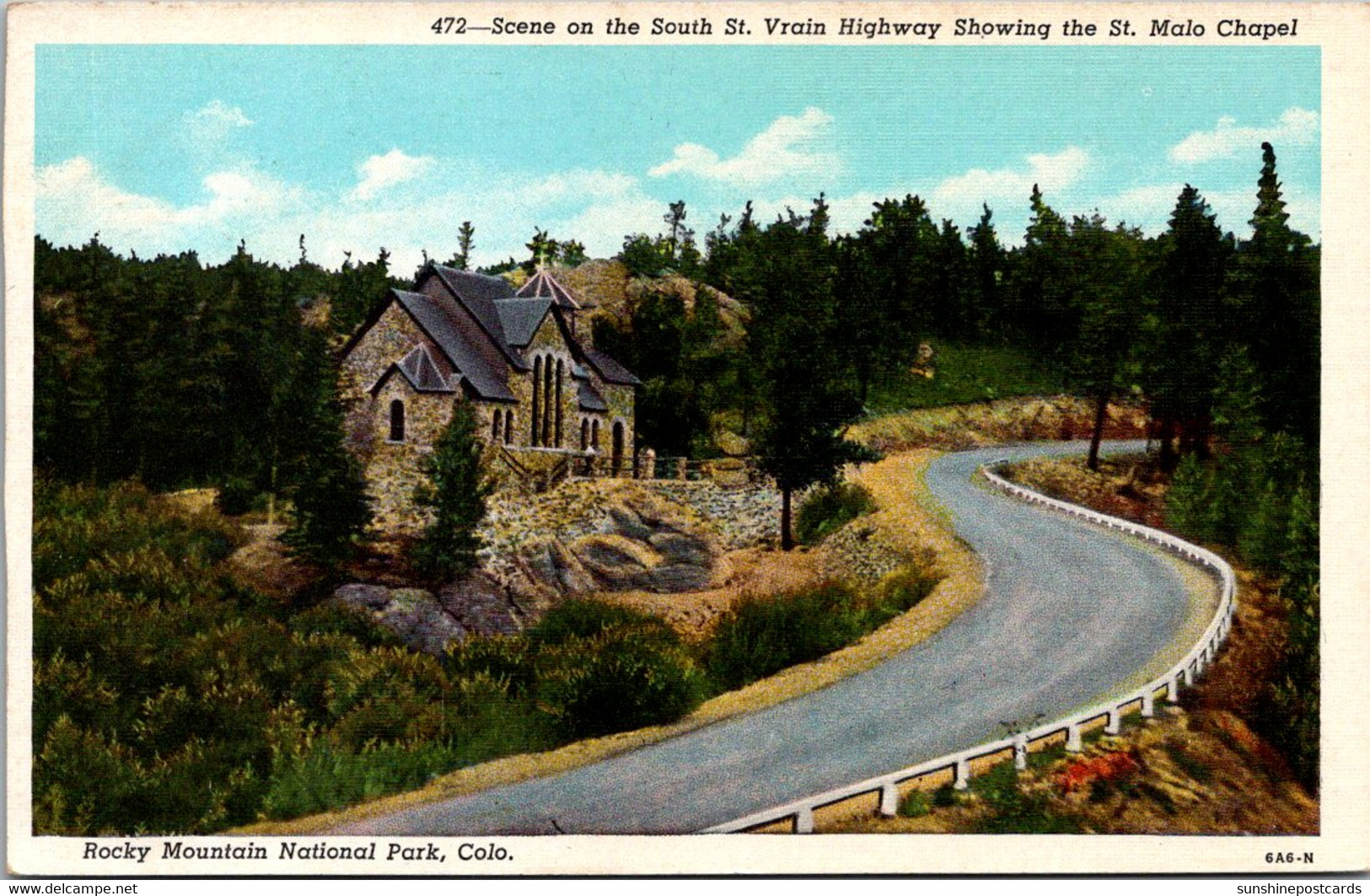 Colorado Rocky Mountains Scene On South St Vrain Highway Showing St Malo Chapel - Rocky Mountains