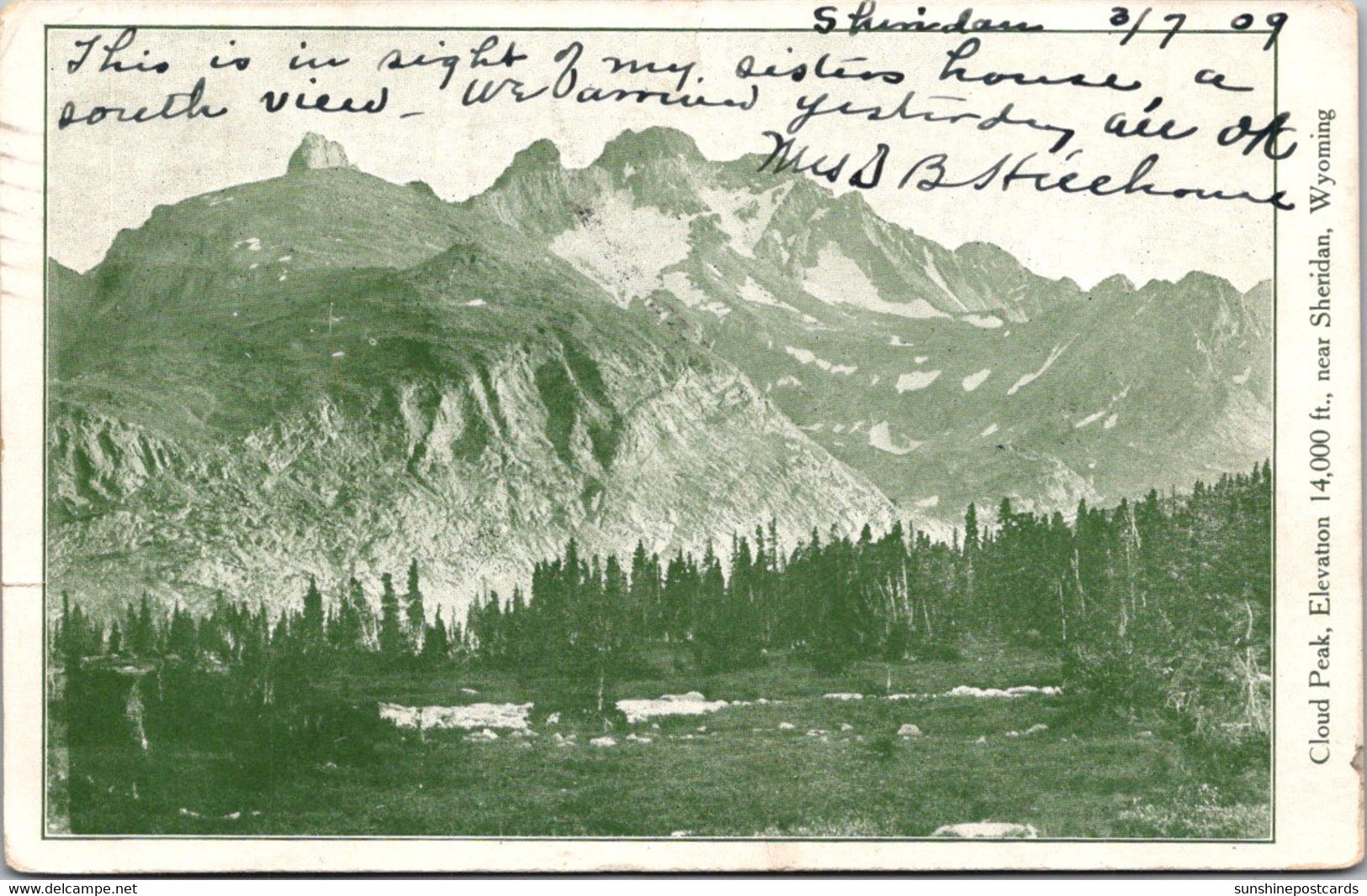 Wyoming Cloud Peak Near Sheridan 1909 - Sheridan