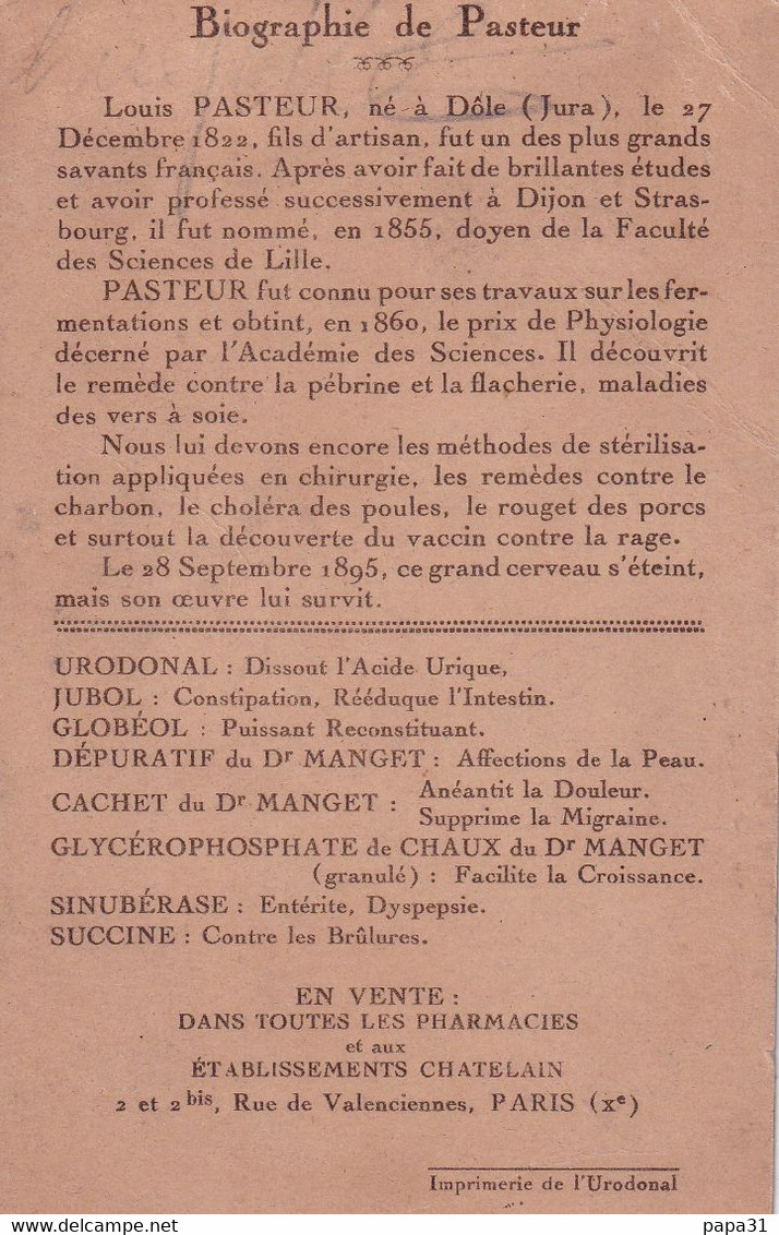 Centenaire De PASTEUR  ( Strasbourg 1923) - Prix Nobel