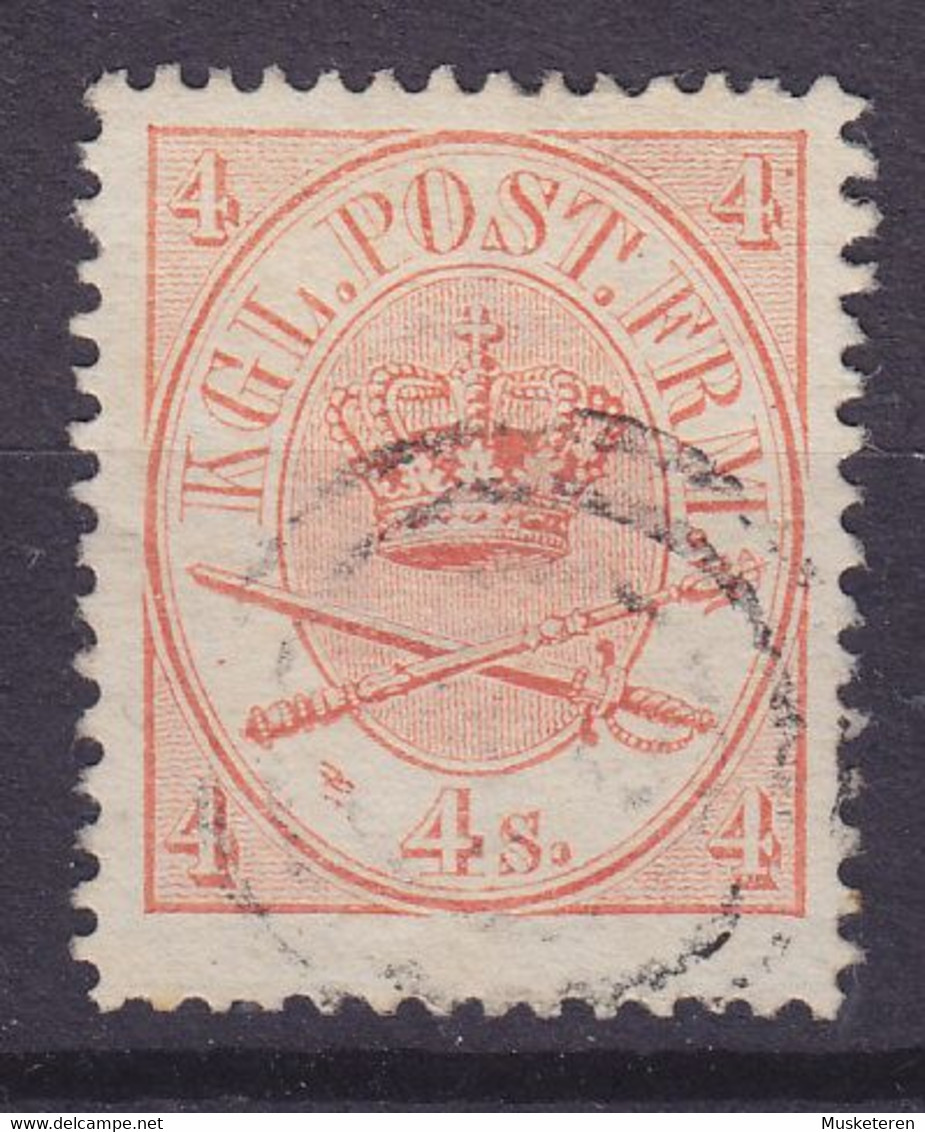 Denmark 1865-70 Mi. 13 A A   4 Skilling Scepter & Sword ERROR Variety 'Coloured Dot After 4' - Variétés Et Curiosités