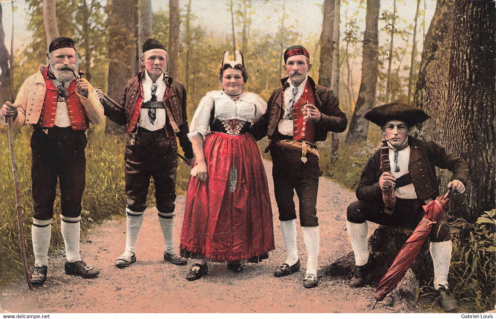 Appenzeller Trachten - Costume Appenzellois - Cachet Appenzell 1911 - Appenzell