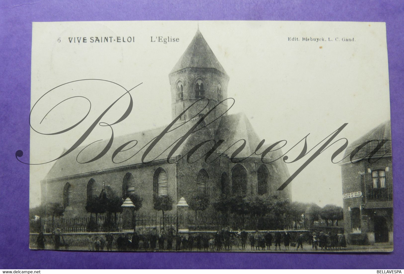 Sint-Eloois-Vijve Kerk Cafe St Eloi 1912 - Waregem