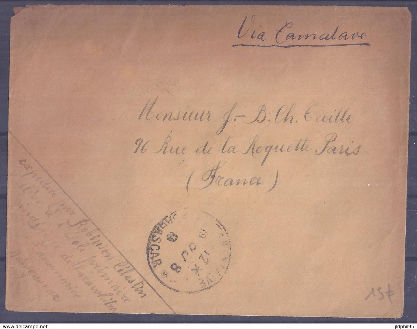 N° 28 Oblitération TANANARIVE Sur Lettre Pour PARIS - Covers & Documents