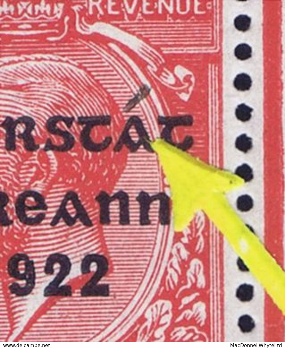 Ireland 1922-23 Thom Saorstat 1d Var. "Accent Inserted By Hand" R15/12 In A Marginal Block Of 6 Mint Unmounted - Neufs