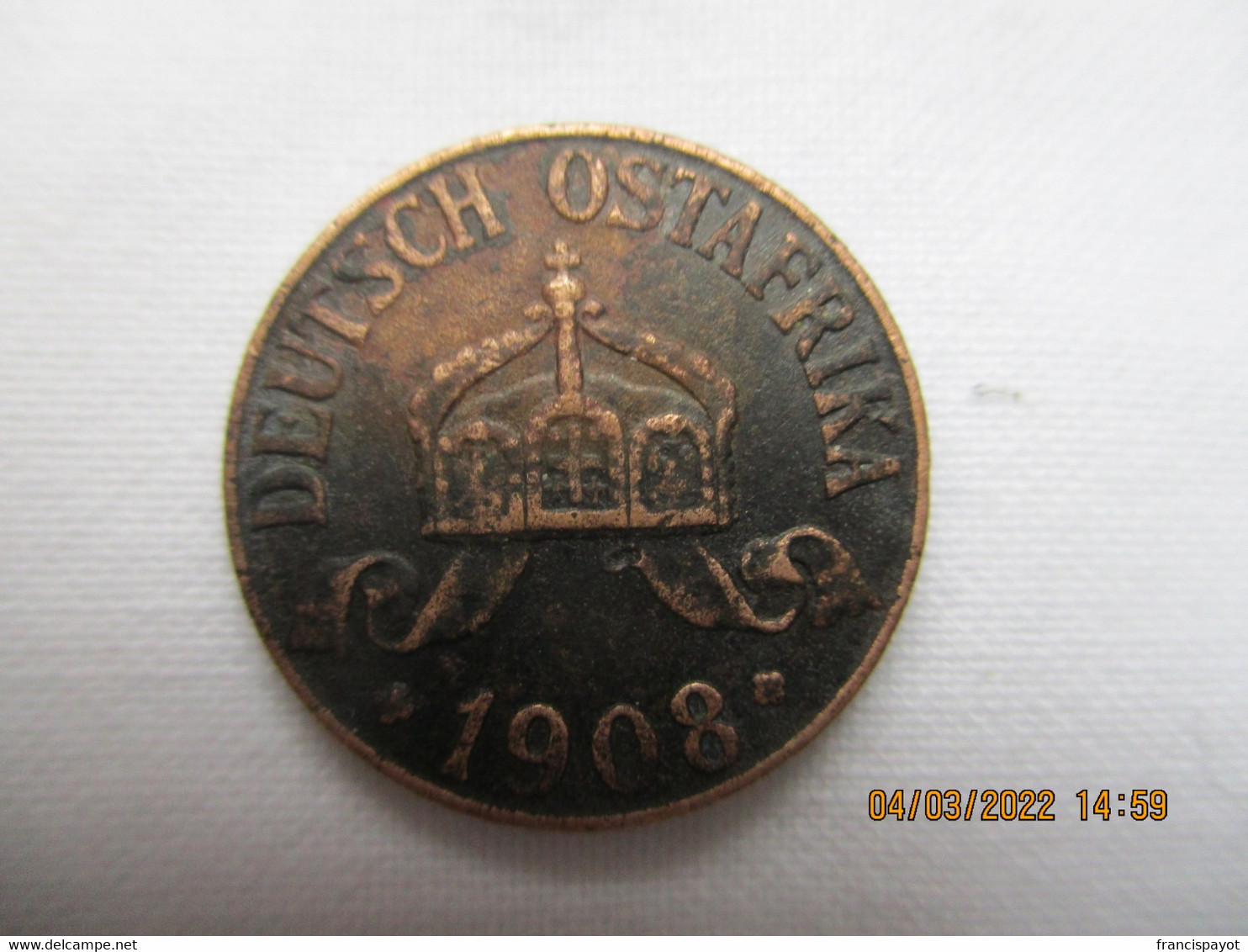 German East Africa: 1 Heller 1908 - Deutsch-Ostafrika