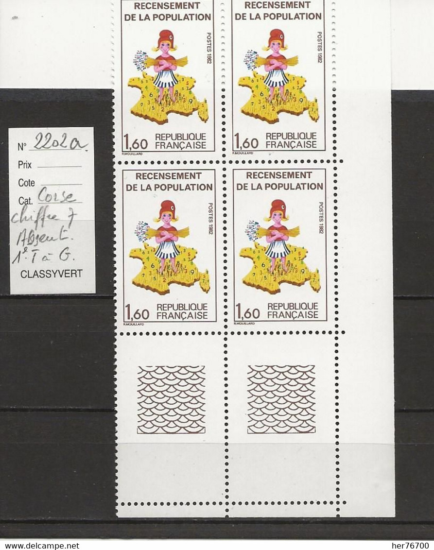 VARIETE FRANCAISE N° YVERT   2202a - Unused Stamps