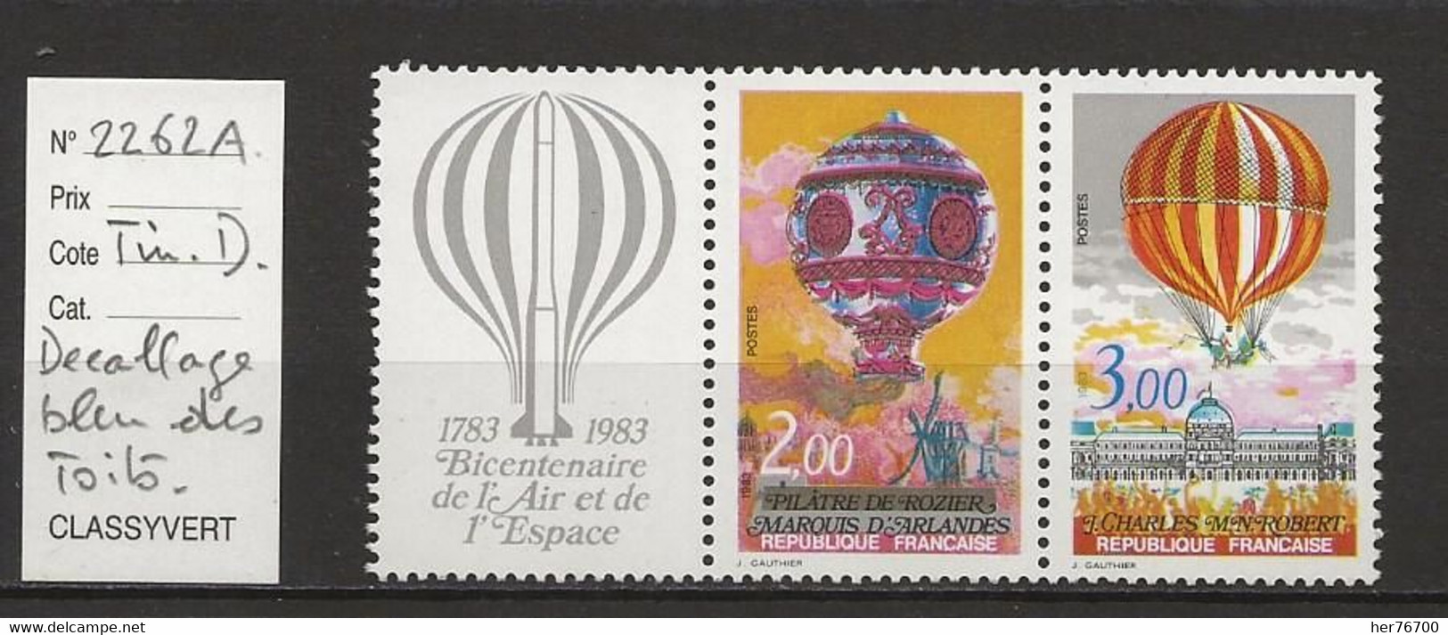 VARIETE FRANCAISE N° YVERT   2262 - Nuevos