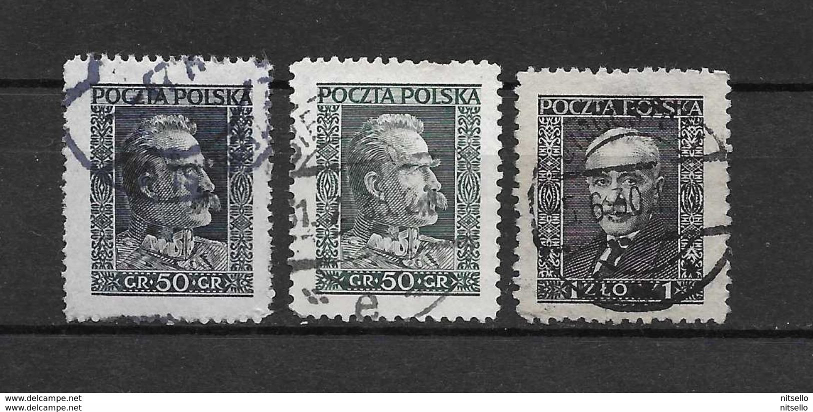 LOTE 1787  ///   (C010)  POLONIA   YVERT Nº: 343/343A + 344 - Gebraucht