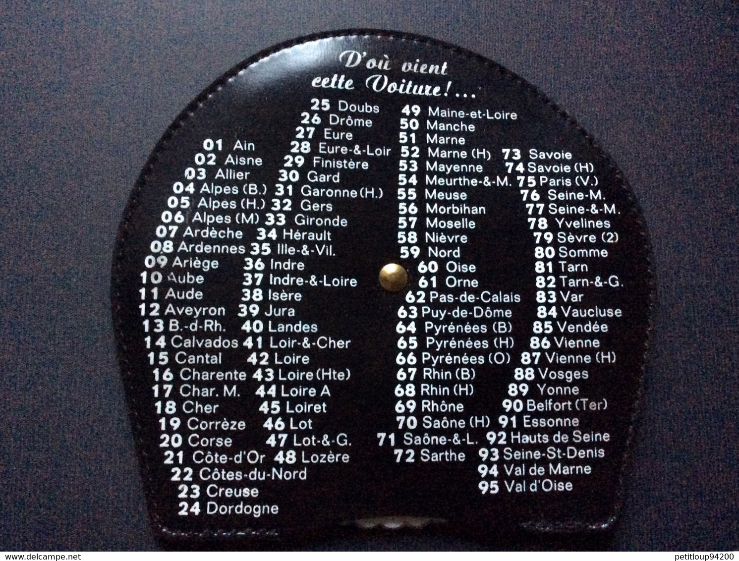 DISQUE DE STATIONNEMENT  DAYDISC  S.A Lorge & Cie  FERAILLES-METAUX  Numéros Départements  NOGENT S / Oise - Voitures