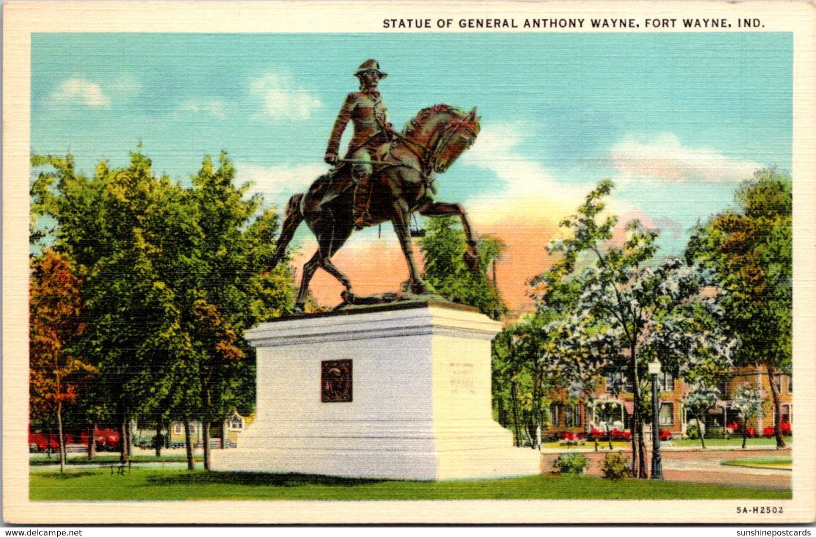 Indiana Fort Wayne General Anthony Wayne Statue Curteich - Fort Wayne