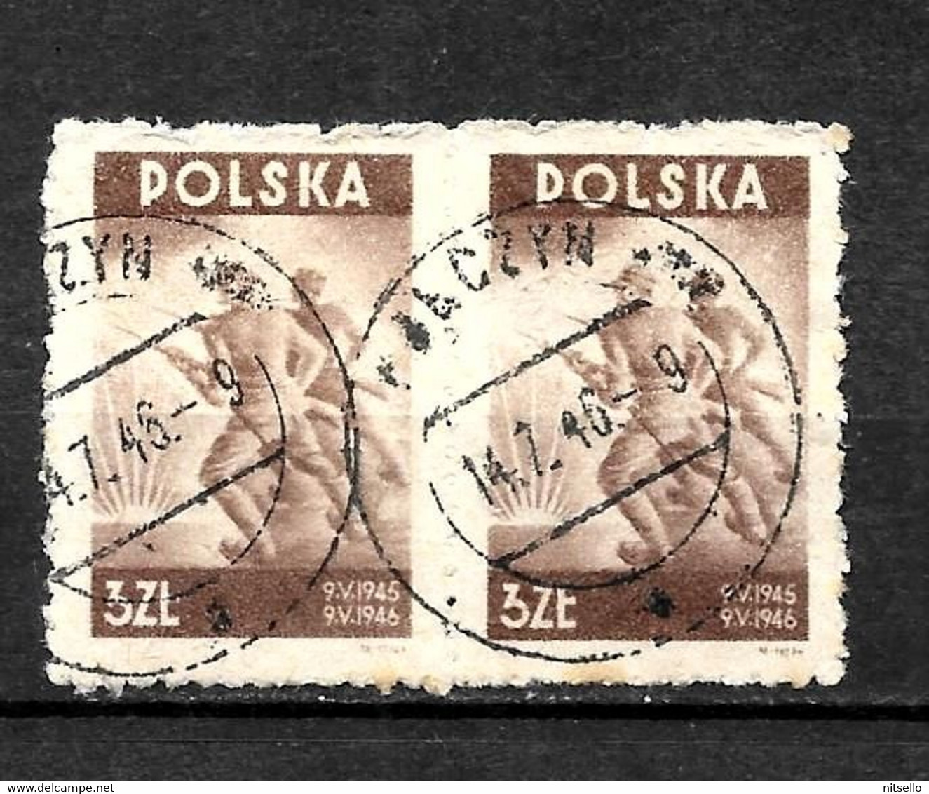 LOTE 1787 A  ///   POLONIA   YVERT Nº: 468 EN PAREJA      ¡¡¡ OFERTA - LIQUIDATION - JE LIQUIDE !!! - Used Stamps