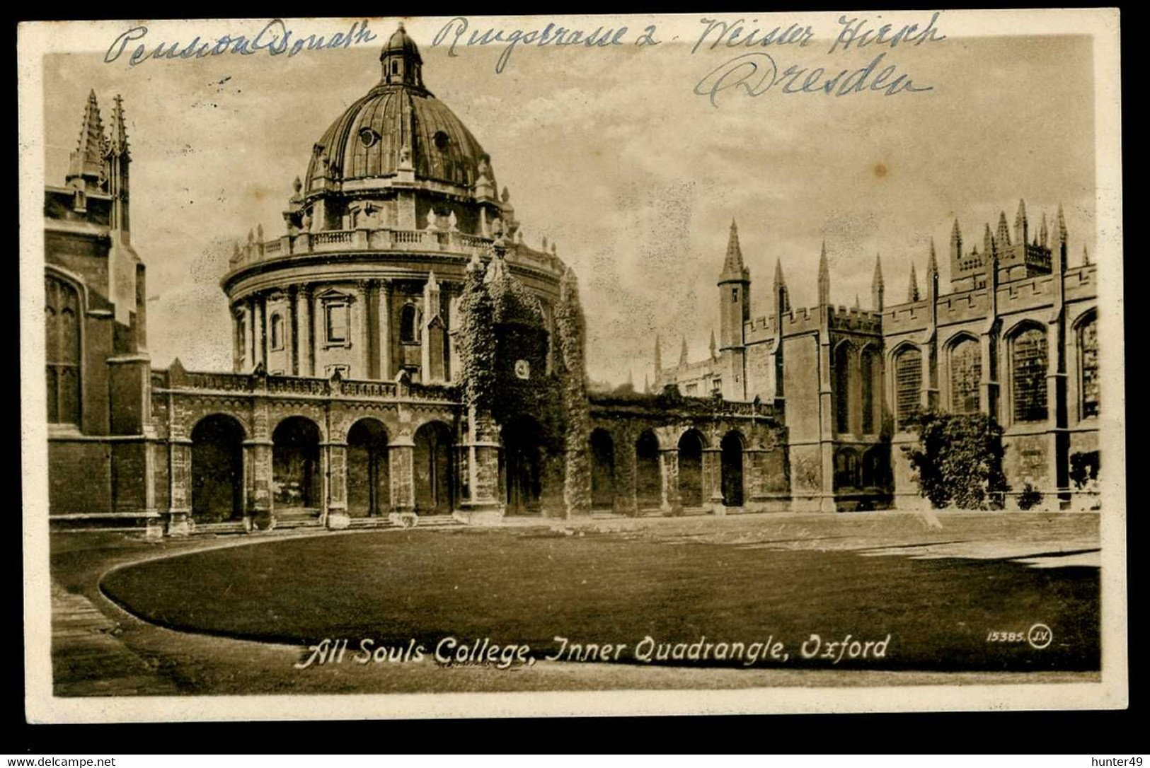 Oxford All Souls College Inner Quadrangle 1914 Valentine's - Oxford