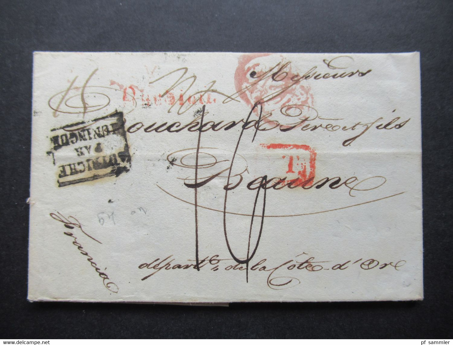 Italien Neapel / Naples Schiffspost ?! 7.10.1826 Autriche Par Huningue / Weitere Interessante Stempel Taxvermerk 16 - ...-1850 Préphilatélie