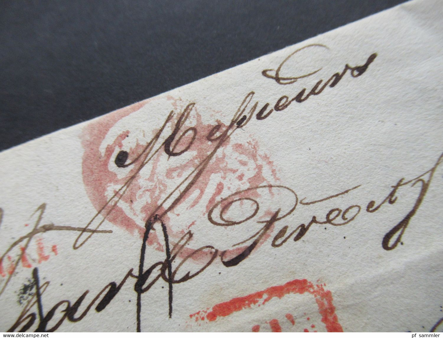 Italien Neapel / Naples Schiffspost ?! 7.10.1826 Autriche Par Huningue / Weitere Interessante Stempel Taxvermerk 16 - ...-1850 Voorfilatelie