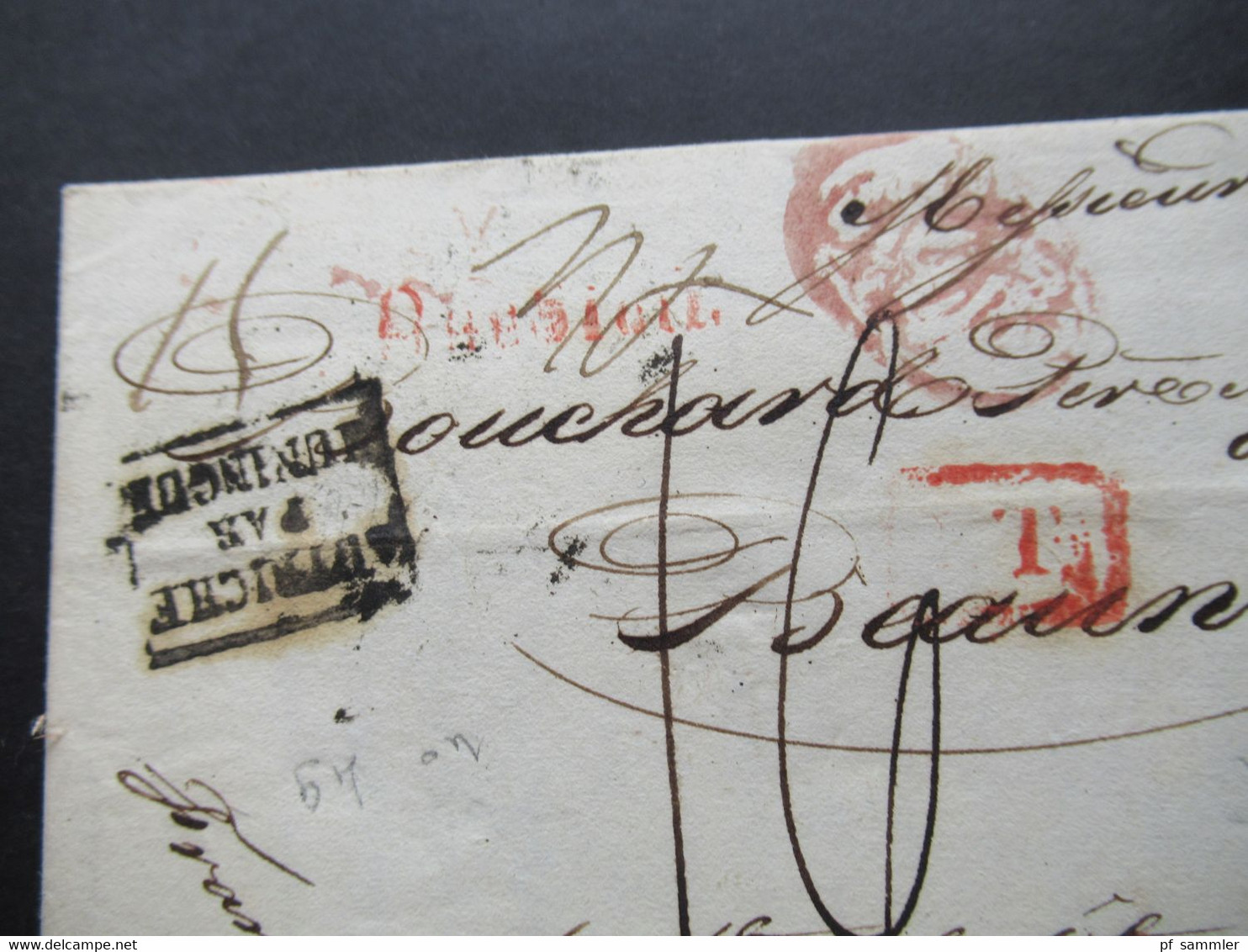 Italien Neapel / Naples Schiffspost ?! 7.10.1826 Autriche Par Huningue / Weitere Interessante Stempel Taxvermerk 16 - ...-1850 Voorfilatelie