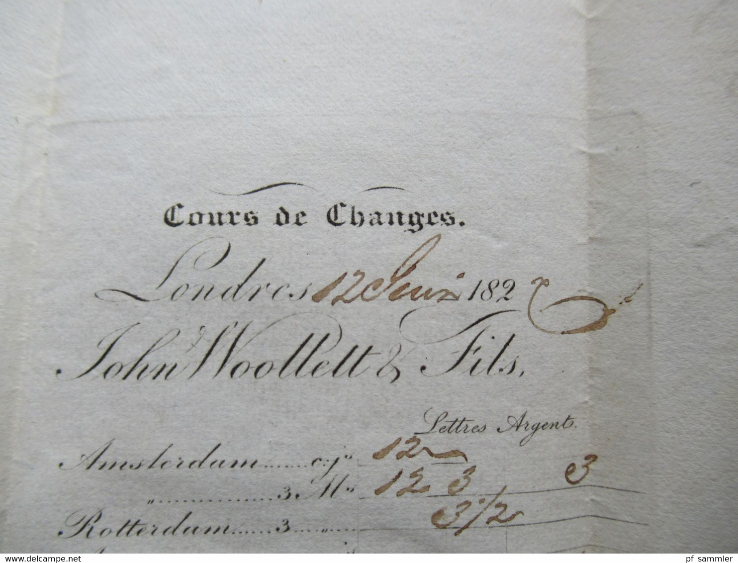 1827 England Transit London - Boulogne einige Taxvermerke und Stempel L2 Angleterre Par Calais / Cours de Changes