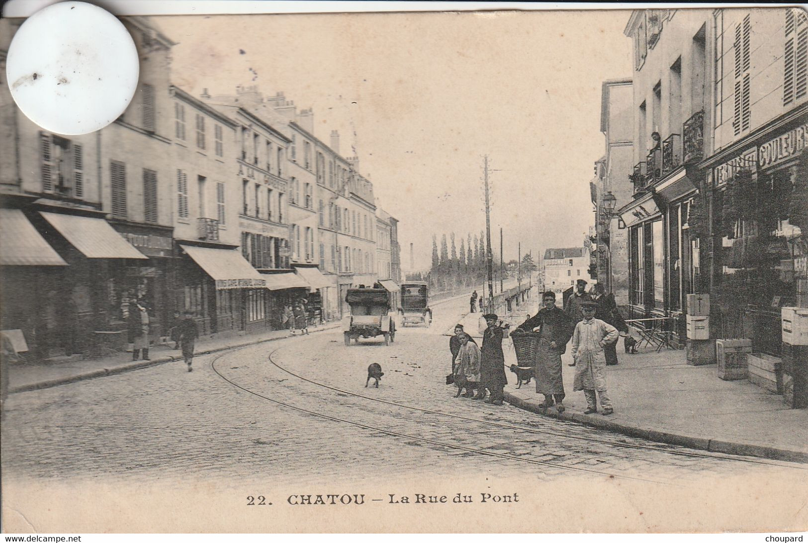 78 - Belle Carte Postale Ancienne  De  CHATOU  La Rue Du Pont  ( Ecrite  ) - Chatou