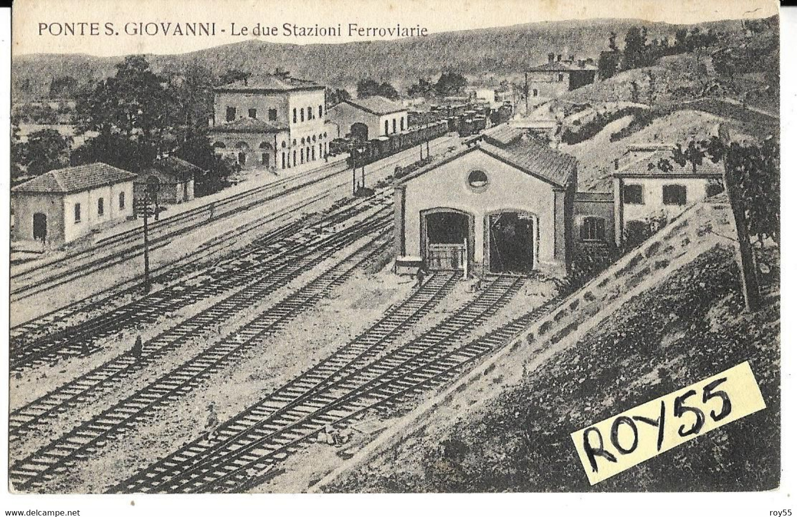 Umbria Perugia Ponte S.giovanni Frazione Di Perugia Stazione Ferroviavia Treno A Vapore Scalo Ferrovie (f.picc./v.retro) - Gares - Avec Trains